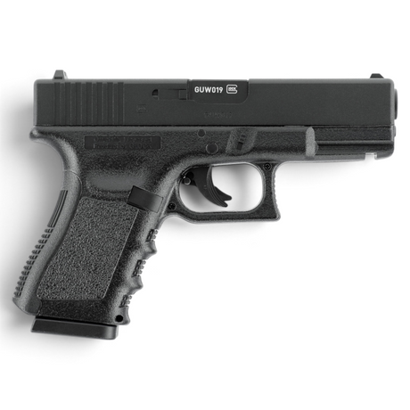 id-paintball Glock 19 CO2 Pistole mit Metallschlitten und originalen Markings im Kaliber 4,5 mm Stahl-BB