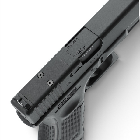 id-paintball GLOCK 19 Gen4 MOS CO2-Pistole mit Metallschlitten und Montageplatte für Optiken in der Draufsicht