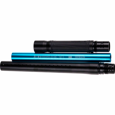 id-paintball GOG Freak XL Junior Laufset in Schwarz Matt mit blauem .689 Insert und Transport-Pod
