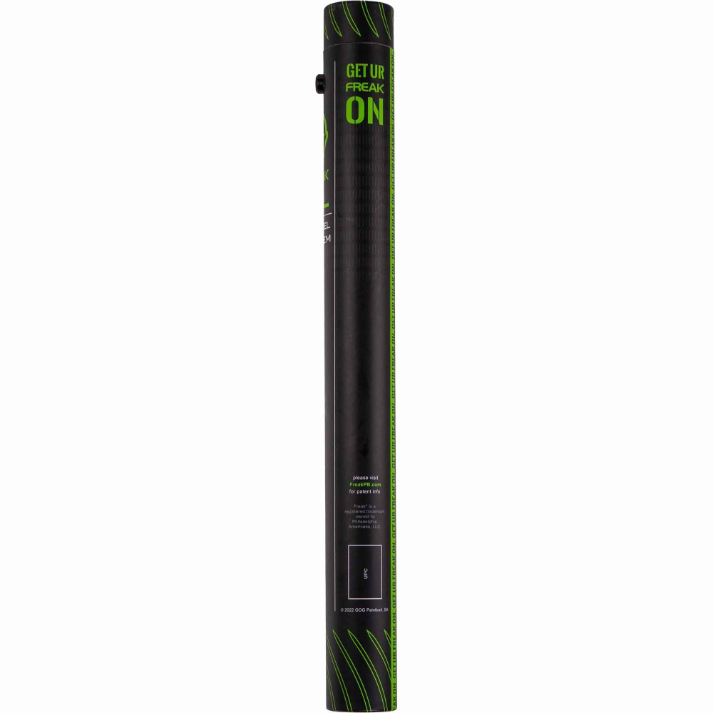 id-paintball GOG Freak XL 16 Zoll Laufvorderteil in mattem Schwarz mit grünem Branding für Paintball Markierer