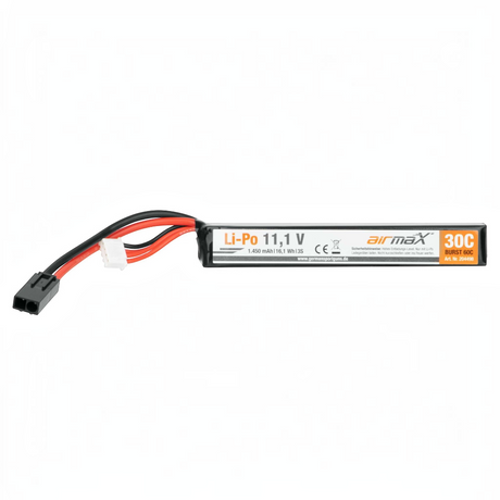 id-paintball GSG Li-Po Akku 11,1V 1450mAh für Airsoft Waffen mit schwarzem Gehäuse und Anschlusskabel