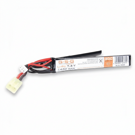 id-paintball GSG Li-Po Akku 7,4V 1450mAh Split Type für Airsoft AEG Waffen mit Kabeln und Anschlüssen