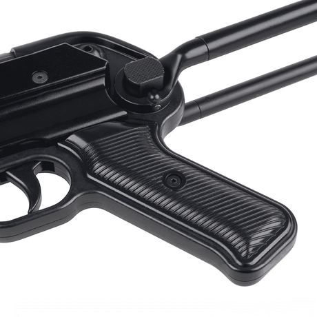 id-paintball GSG MP40 Schreckschusswaffe in Schwarz mit klappbarer Schulterstütze und strukturiertem Griffstück