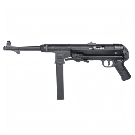 id-paintball GSG MP40 Schreckschusswaffe in Schwarz mit klappbarer Schulterstütze aus Vollmetall