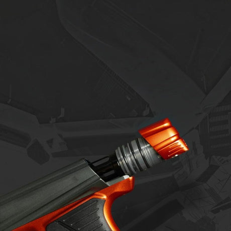 id-paintball Planet Eclipse GTEK 180R Paintball Markierer mit markantem orangefarbenem Bolzen-System im Detail