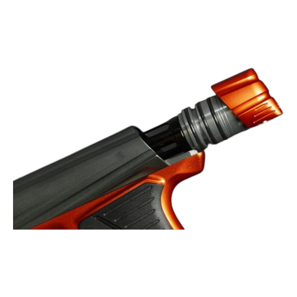 id-paintball Planet Eclipse GTEK 180R Paintball Markierer mit orangefarbenem Frontgriff und technischem Design