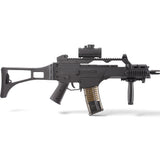 id-paintball Heckler & Koch G36C Airsoft AEG in Schwarz mit Leuchtpunktvisier, Schalldämpferattrappe und Magazin