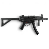 Heckler & Koch MP5 K-PDW CO2 BB Gewehr von id-paintball mit Klappschaft, Blowback-Funktion und 41-Schuss-Magazin.