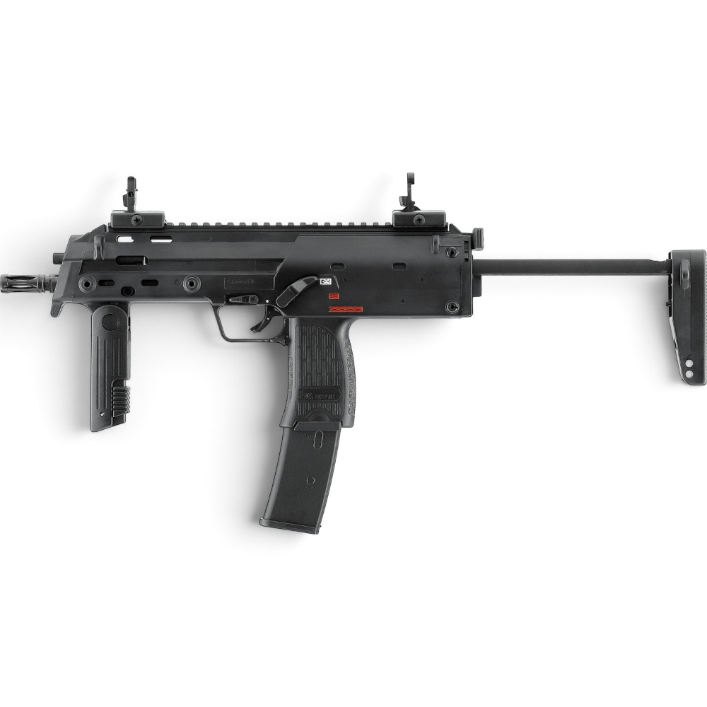 id-paintball Heckler & Koch MP7 A1 Gas Blowback Airsoft in Schwarz mit klappbarem Vordergriff und Schubschaft