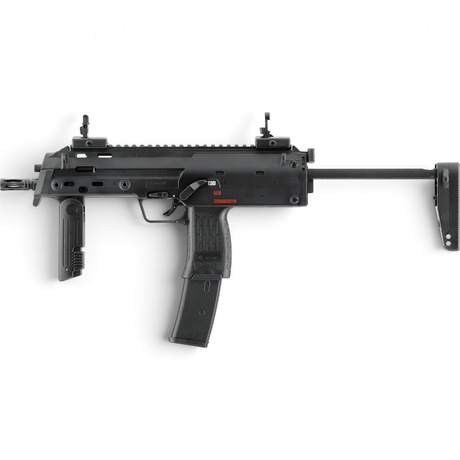 id-paintball Heckler & Koch MP7 A1 Gas Blowback Airsoft in Schwarz mit klappbarem Vordergriff und Schubschaft