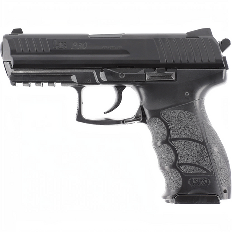 id-paintball Heckler & Koch P30 Airsoft-Pistole mit Metallschlitten und strukturierter Griffschale in Schwarz
