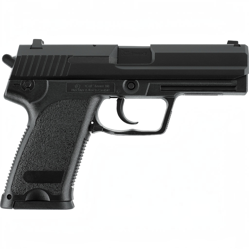 id-paintball Heckler & Koch P8 A1 Airsoft Pistole in Schwarz mit Metallschlitten und originalen Markings