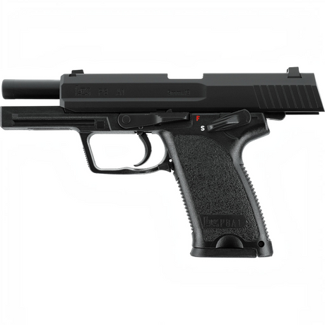 id-paintball Heckler & Koch P8 A1 GBB Airsoft Pistole in Schwarz mit Metallschlitten und originalen HK-Markings