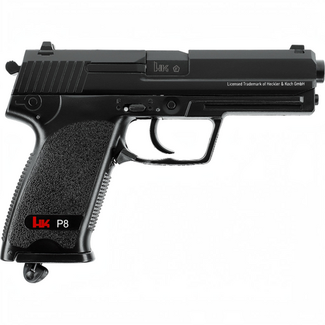 id-paintball Heckler & Koch P8 CO2 Airsoft-Pistole in Schwarz mit 17-Schuss-Magazin und Non-Blowback-System