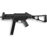 id-paintball Heckler & Koch UMP Sportsline Airsoft-Maschinenpistole in Schwarz mit Klappschaft und Picatinny-Rail