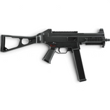 id-paintball Heckler & Koch UMP Sportsline Airsoft-Maschinenpistole in Schwarz mit Klappschaft und Picatinny-Rail