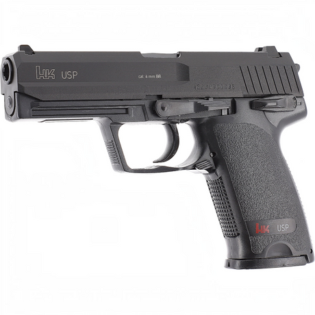 id-paintball Heckler & Koch USP Airsoft Pistole in Schwarz mit Federdruckantrieb und 6 mm Kaliber