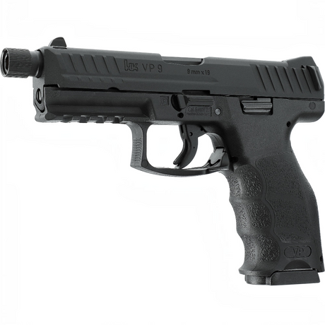 id-paintball Heckler & Koch VP9 Tactical GBB Airsoft-Pistole in Schwarz mit Metallschlitten und Gewindelauf