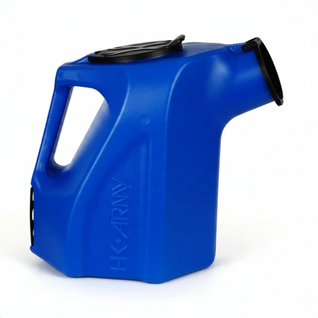 Blauer HK Army Ball Hauler Paintball Caddy mit Tragegriff und integriertem Ball Sizer für 1000 Paintballs