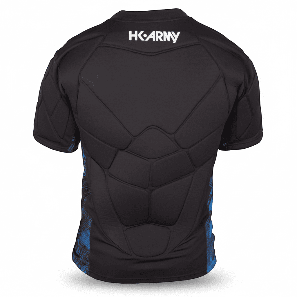 id-paintball HK Army Crash Brustpanzer in Schwarz mit blauen Akzenten und Dual-Layer Polsterung für Paintball