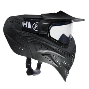 id-paintball HK Army HSTL Paintball Maske in Schwarz mit Thermalglas, Visor und Dual Headstrap für optimalen Schutz