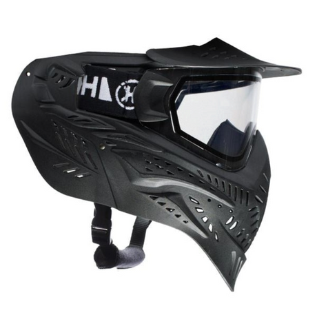 id-paintball HK Army HSTL Paintball Maske in Schwarz mit Thermalglas, Visor und Dual Headstrap für optimalen Schutz