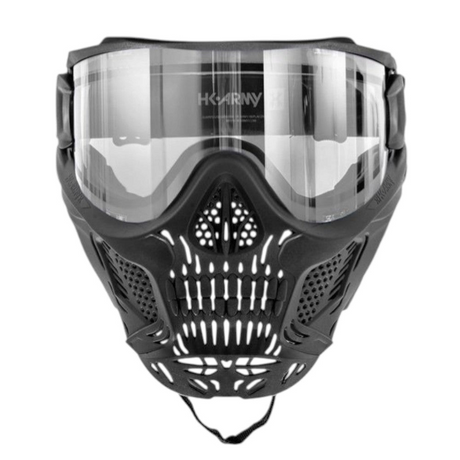 id-paintball HK Army HSTL Skull Paintball Maske in Schwarz mit verspiegeltem Thermalglas und Totenkopf-Design