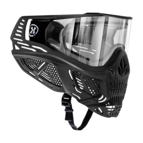 id-paintball HK Army HSTL Skull Paintball Maske in Schwarz mit verspiegeltem Thermalglas und Totenkopf-Design