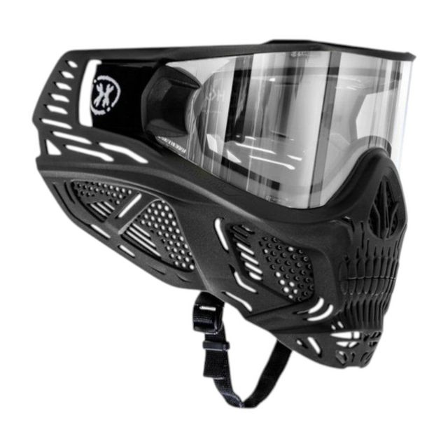 id-paintball HK Army HSTL Skull Paintball Maske in Schwarz mit verspiegeltem Thermalglas und Totenkopf-Design