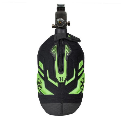 id-paintball HK Army Armored Tank Cover Energy in Schwarz und Neongrün für 68ci Paintball-Druckluftflaschen