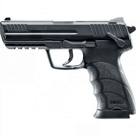 id-paintball Heckler & Koch HK45 CO2 Airsoft Pistole mit Metallschlitten und ergonomischem Griff in Schwarz
