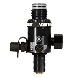 id-paintball HK Army HP8 300 Bar Regulator in Schwarz aus Aluminium mit Manometer und Berstscheiben