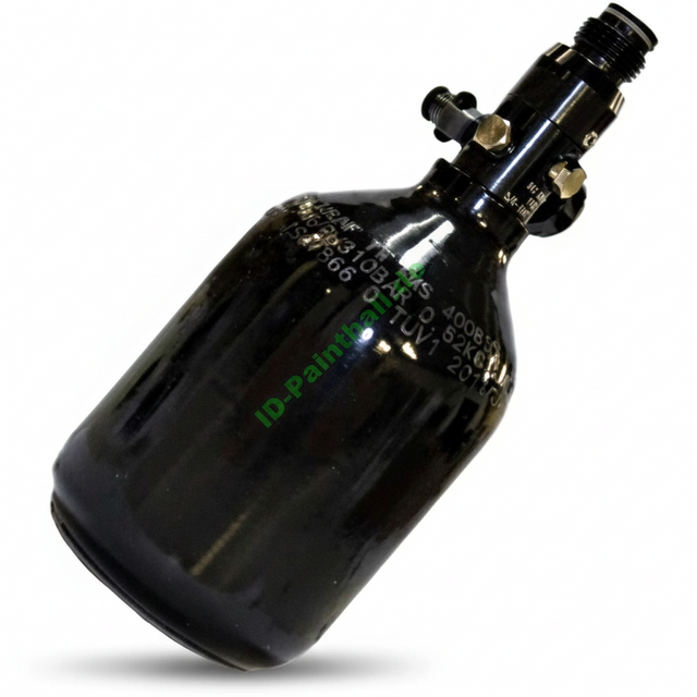 id-paintball 0,4 Liter HP System aus Aluminium mit 200 Bar Druckluftflasche und Regler für Paintball Markierer