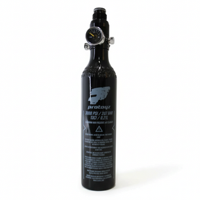 id-paintball Protoyz HP System mit 0,21l Aluminiumflasche, 200 Bar Regulator und Manometer für Paintball Markierer