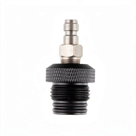 id-paintball PowAir HPA Remote System ASA-Adapter mit Schnellkupplung aus schwarzem Metall