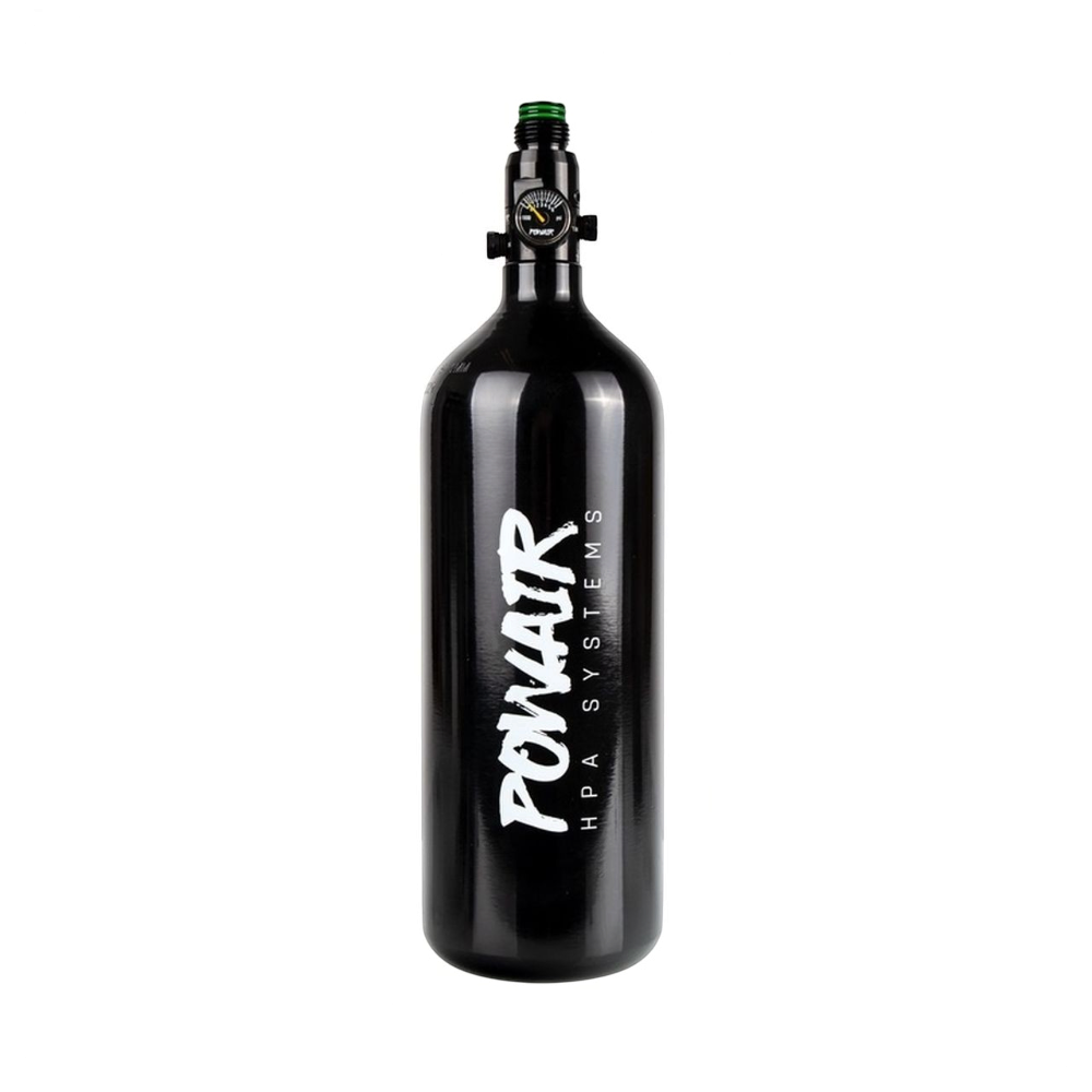 id-paintball PowAir Basic Series HPA System 1,0L 3000 Psi mit schwarzem Aluminiumtank und MAXREG Regulator