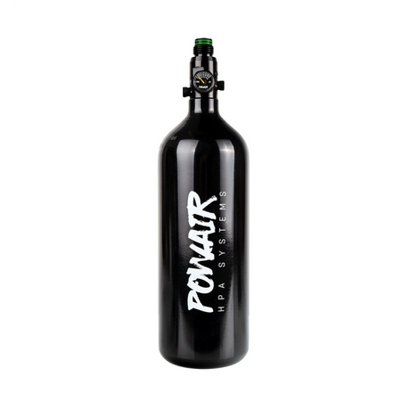 id-paintball PowAir Basic Series HPA System 1,0L 3000 Psi mit schwarzem Aluminiumtank und MAXREG Regulator