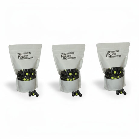 id-paintball HS Projectiles Paintballs in drei Beuteln mit schwarz-gelbem Design für MagFed Markierer