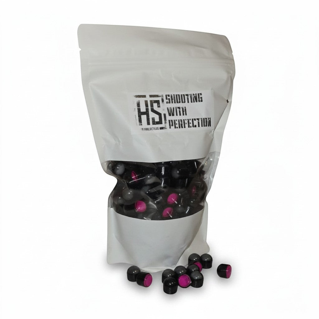 id-paintball HS Projectiles Paintball-Munition in Schwarz und Pink, 200er Beutel für MagFed-Markierer