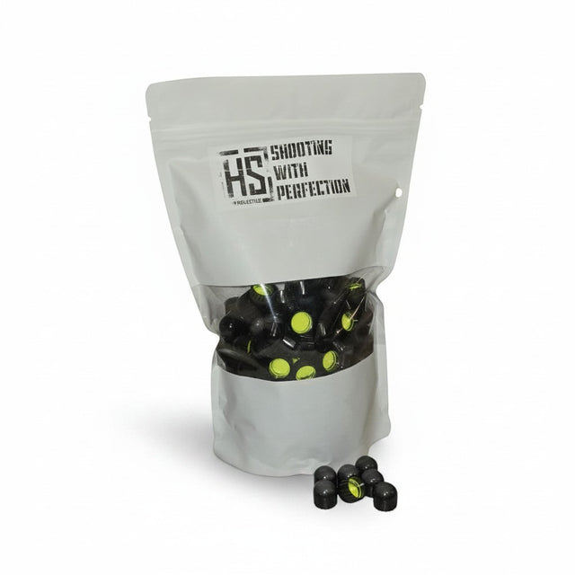 id-paintball HS Projectiles Paintballs in Schwarz und Gelb, 200er Packung für MagFed Markierer
