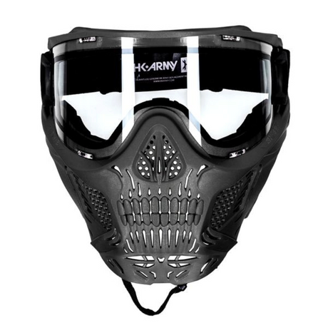 id-paintball HK Army HSTL Skull Thermal Paintball Maske in Schwarz mit aggressivem Totenkopf-Design und Visor