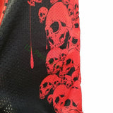 id-paintball Paintball Jersey The Skulls Rot mit rotem Totenkopf-Muster auf atmungsaktivem schwarzem Mesh-Gewebe