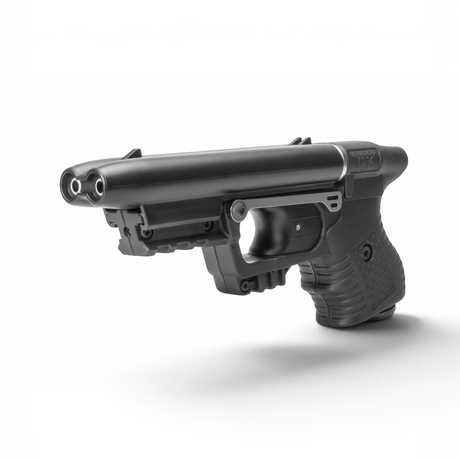 id-paintball PIEXON JPX 2 Jet Protector Pfefferspraypistole in Schwarz mit ergonomischem Polymer-Griff