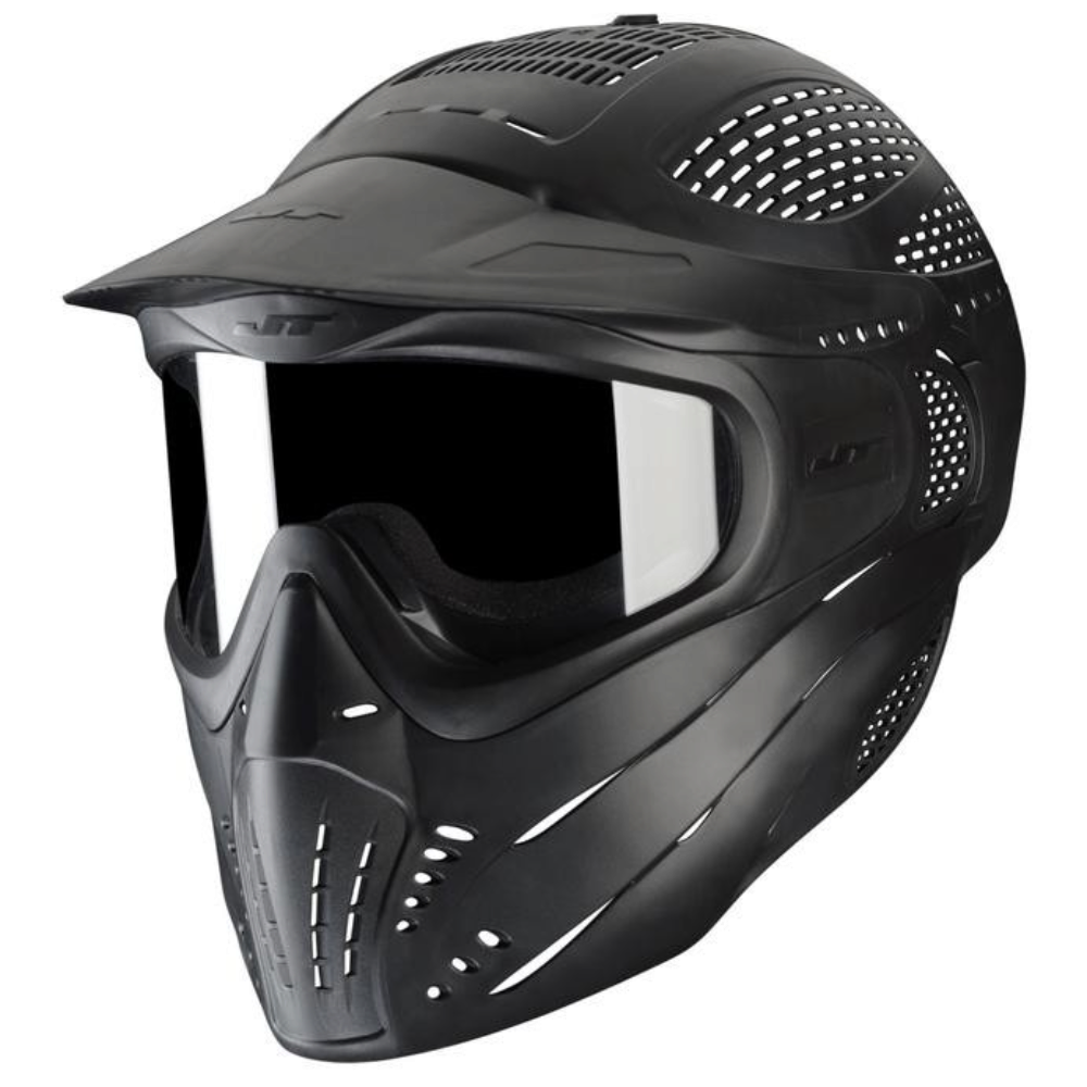 id-paintball JT Spectra Premise Headshield Paintball-Maske in Schwarz mit Anti-Fog-Glas und 260 Grad Sichtfeld