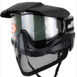 id-paintball JT Tactical Mesh Thermal Maske in Schwarz mit Metallgitter, Thermalglas und abnehmbarem Schirm