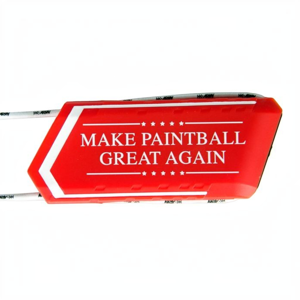 id-paintball HK Army Ball Breaker 2.0 Laufsocke aus rotem Silikon mit Make Paintball Great Again Aufdruck