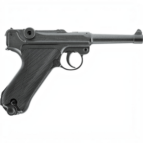 id-paintball Legends P08 Airsoft-Pistole aus Vollmetall in Schwarz mit historischem Design und 6 mm BB Kaliber