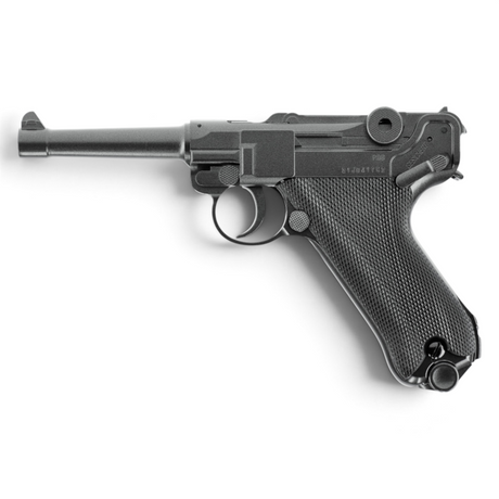 id-paintball Legends P08 CO2-Pistole aus Ganzmetall in Schwarz für 4,5 mm Stahl-BBs mit authentischem Design