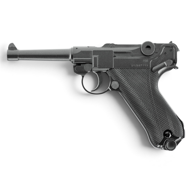 id-paintball Legends P08 CO2-Pistole aus Ganzmetall in Schwarz für 4,5 mm Stahl-BBs mit authentischem Design