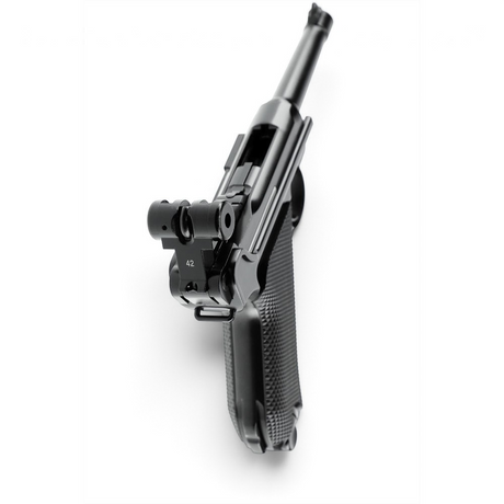 id-paintball Legends P08 CO2 Pistole aus Vollmetall in Schwarz mit Blowback-System und 20-Schuss-Magazin